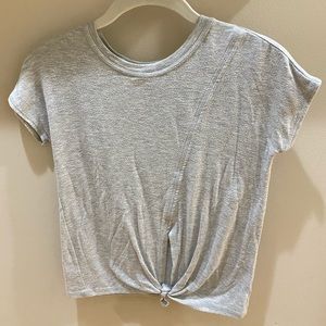 Athleta girl gray tie t-shirt size M/8-10